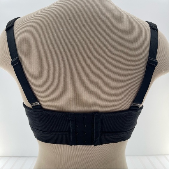 Cacique Unlined High Apex Bralette Black Ribbed Size 36DD - Picture 9 of 11